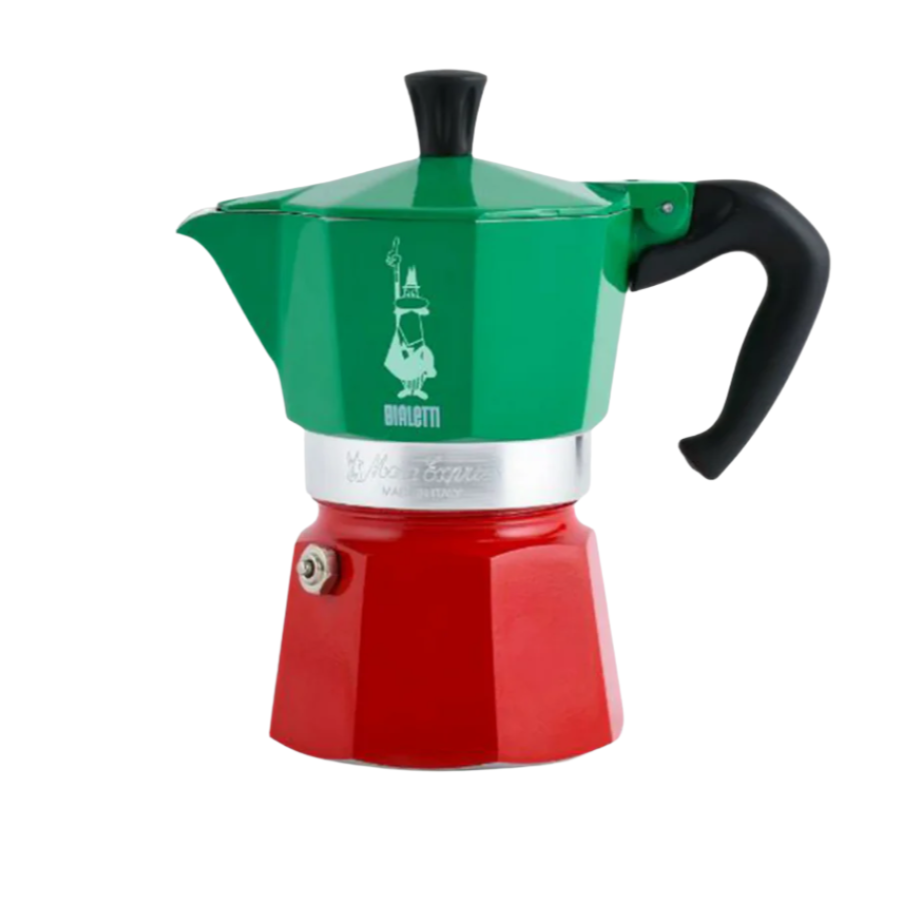 Bialetti Moka Express Tricolor 3 Cup Espresso Maker 5322