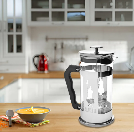 Bialetti Preziosa French Press Coffee Maker, Stainless Steel, Silver