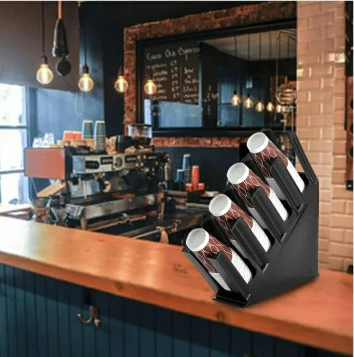 Caffena Coffee 4-Grid Cup & Glass Holder | Commercial Drinkware Organizer