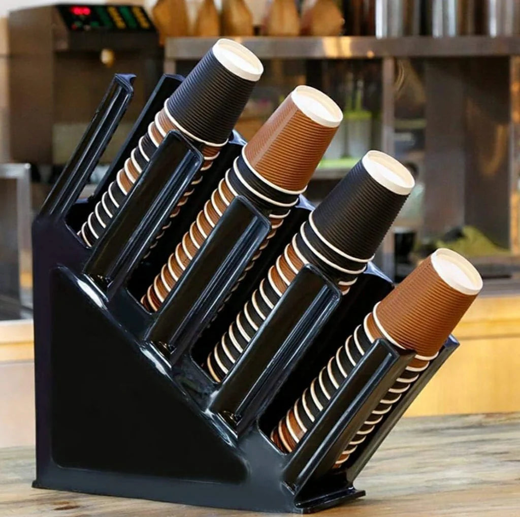 Caffena Coffee 4-Grid Cup & Glass Holder | Commercial Drinkware Organizer