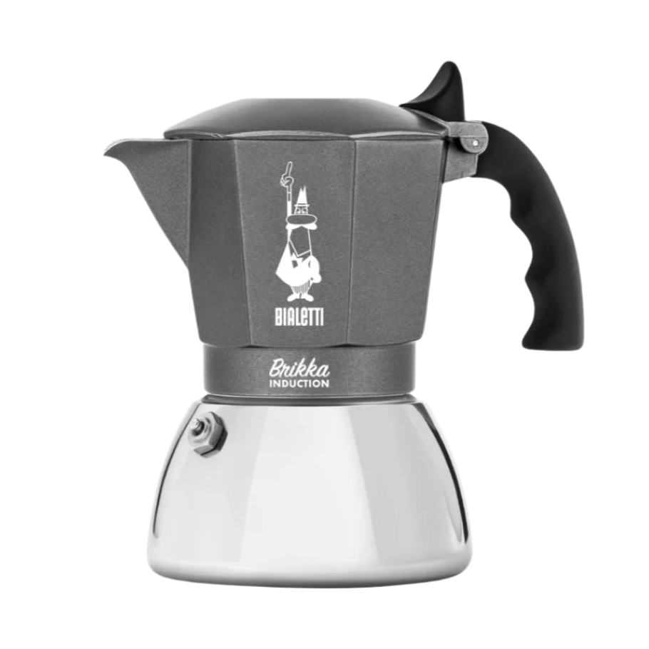 Bialetti Brikka Induction Coffee Maker with anthracite finish and soft-touch handle