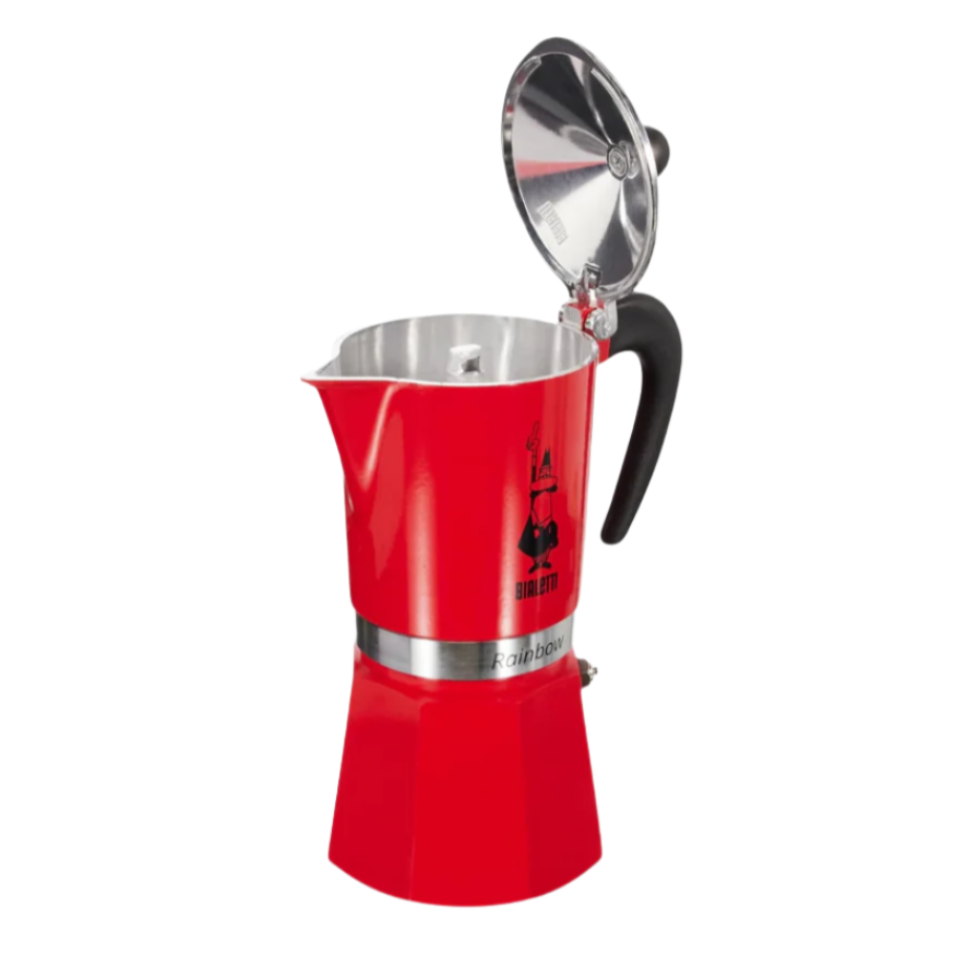 Bialetti Rainbow Colored Coffee Maker,4963, Aluminium, Red, 6 Cups
