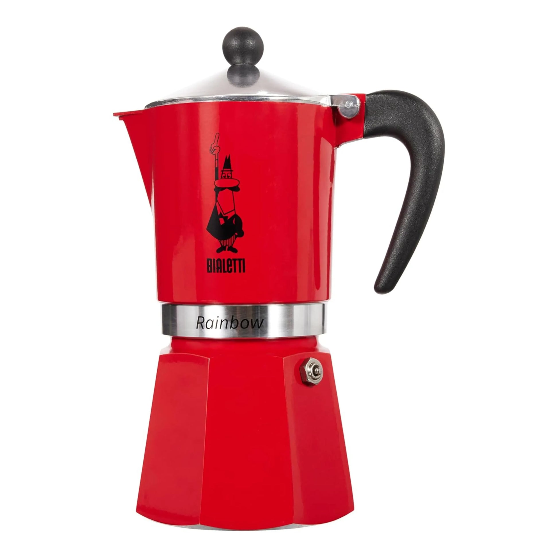 Bialetti Rainbow Colored Coffee Maker, 4962, Aluminum, Red