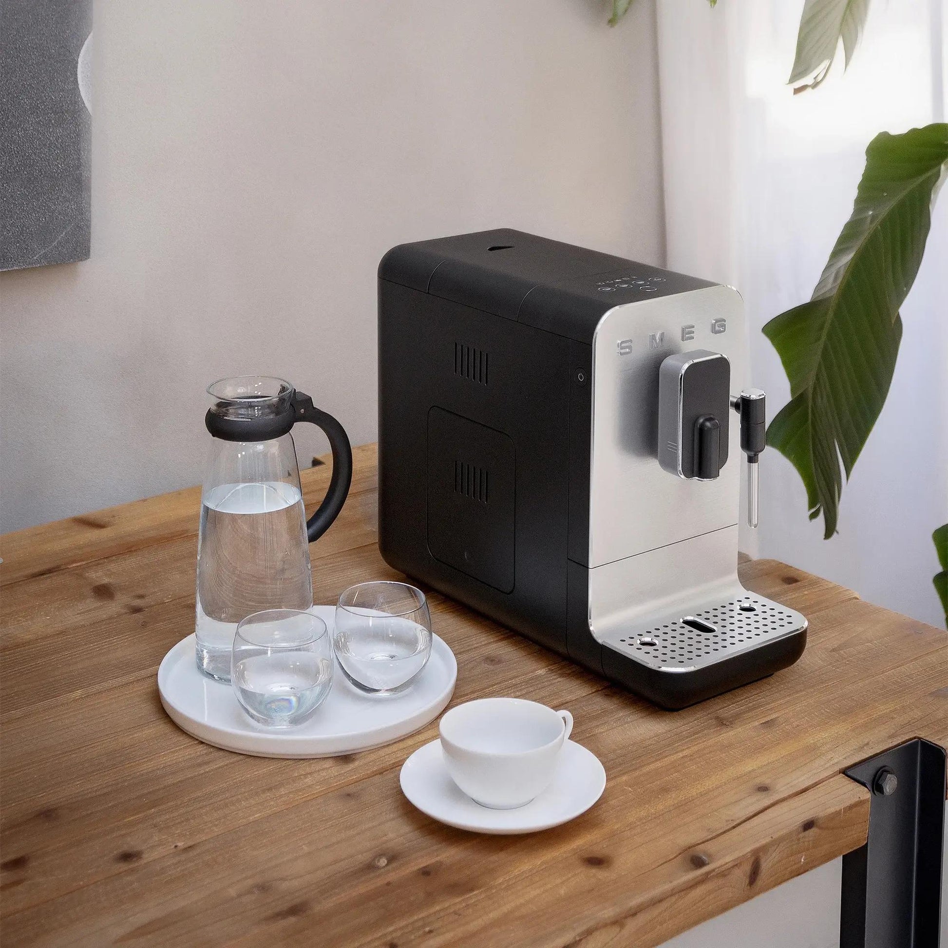 SMEG BCC12 Automatic Coffee Machine with Built-in Grinder & Steam Wand | Bean-to-Cup Espresso Machine | Caffena Coffee