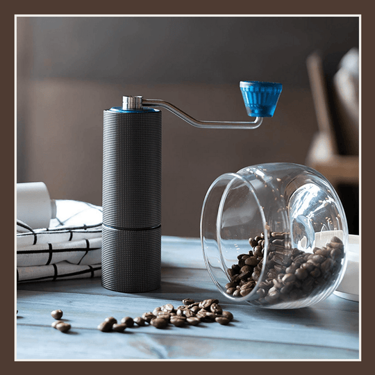 Timemore_chestnut_Chestnut_Grinder_in_sunlight_&_coffee_beans
